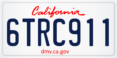 CA license plate 6TRC911