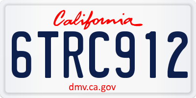CA license plate 6TRC912