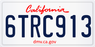 CA license plate 6TRC913
