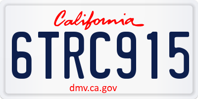 CA license plate 6TRC915