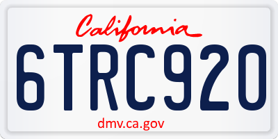 CA license plate 6TRC920