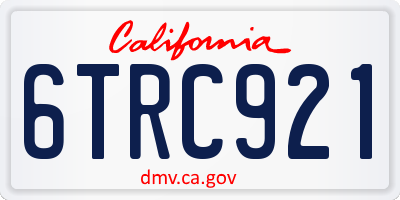CA license plate 6TRC921