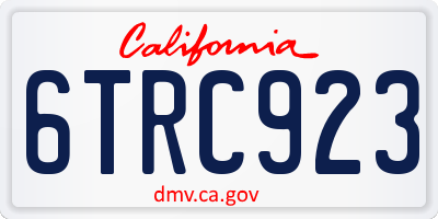 CA license plate 6TRC923
