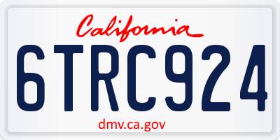 CA license plate 6TRC924