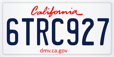 CA license plate 6TRC927