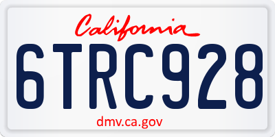 CA license plate 6TRC928