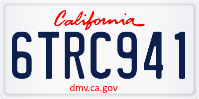 CA license plate 6TRC941