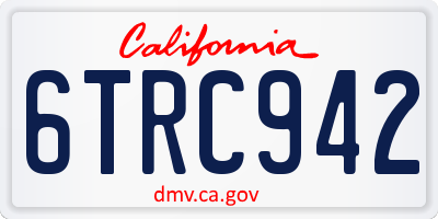 CA license plate 6TRC942