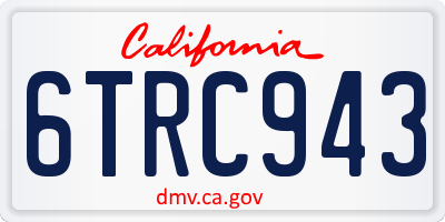 CA license plate 6TRC943