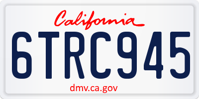 CA license plate 6TRC945