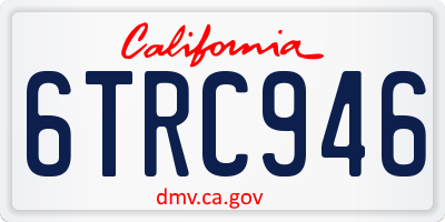 CA license plate 6TRC946
