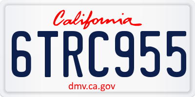 CA license plate 6TRC955