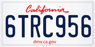 CA license plate 6TRC956