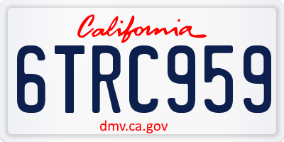 CA license plate 6TRC959