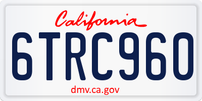 CA license plate 6TRC960