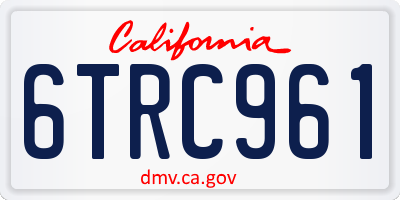 CA license plate 6TRC961