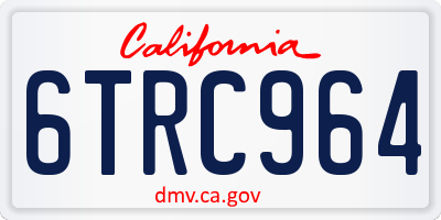 CA license plate 6TRC964