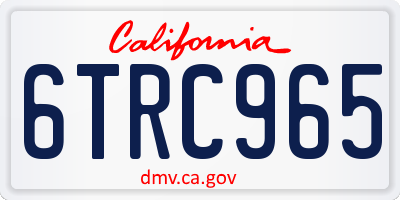 CA license plate 6TRC965