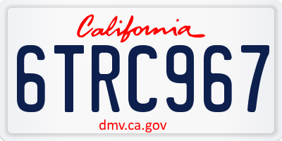 CA license plate 6TRC967