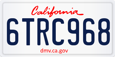 CA license plate 6TRC968