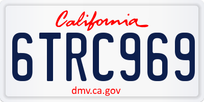 CA license plate 6TRC969