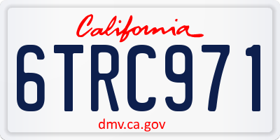 CA license plate 6TRC971