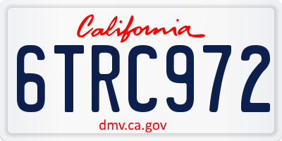CA license plate 6TRC972