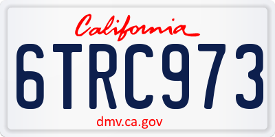 CA license plate 6TRC973