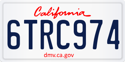 CA license plate 6TRC974