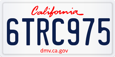 CA license plate 6TRC975