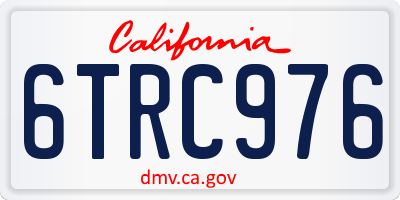 CA license plate 6TRC976