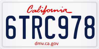 CA license plate 6TRC978