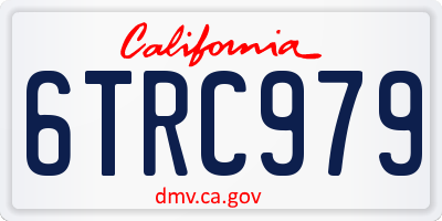 CA license plate 6TRC979