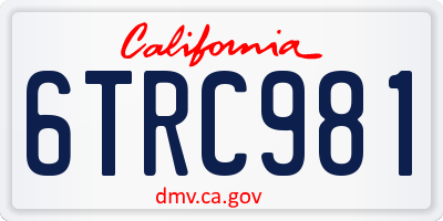 CA license plate 6TRC981