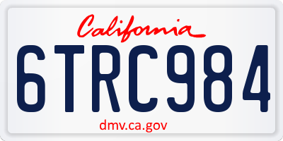 CA license plate 6TRC984