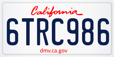 CA license plate 6TRC986