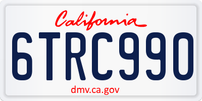 CA license plate 6TRC990