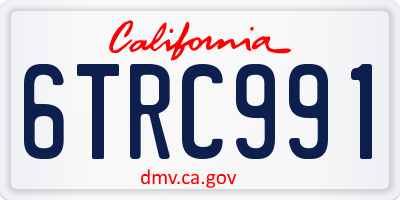 CA license plate 6TRC991