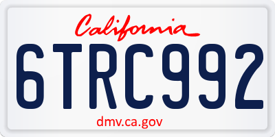 CA license plate 6TRC992