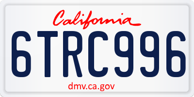 CA license plate 6TRC996