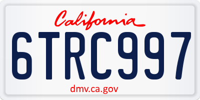 CA license plate 6TRC997