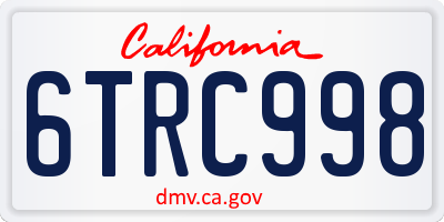 CA license plate 6TRC998