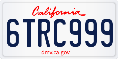 CA license plate 6TRC999