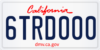 CA license plate 6TRD000