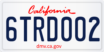 CA license plate 6TRD002