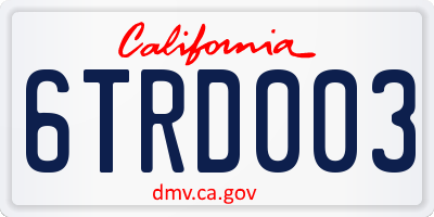 CA license plate 6TRD003