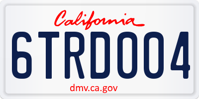 CA license plate 6TRD004