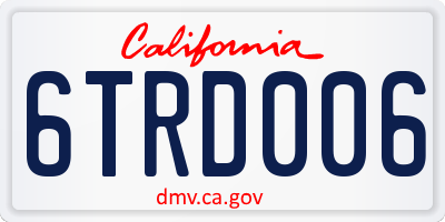 CA license plate 6TRD006