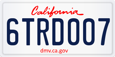 CA license plate 6TRD007