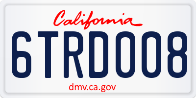 CA license plate 6TRD008